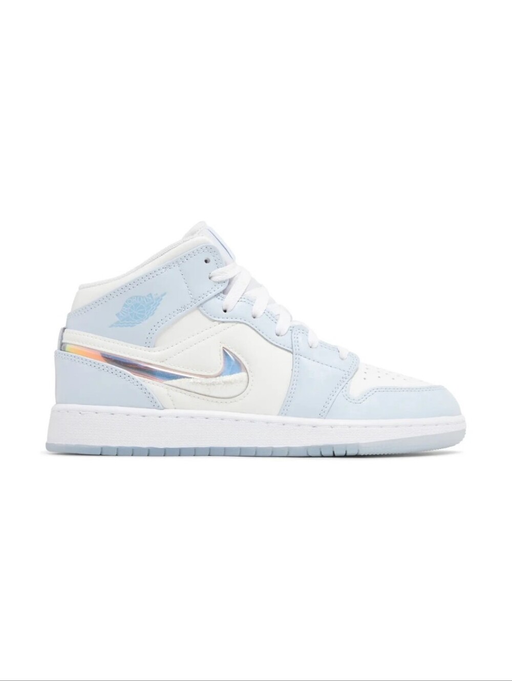 2023 Nike Air Jordan 1 Mid SE Glitter Iridescent Swoosh Frozen Inspired Sneakers